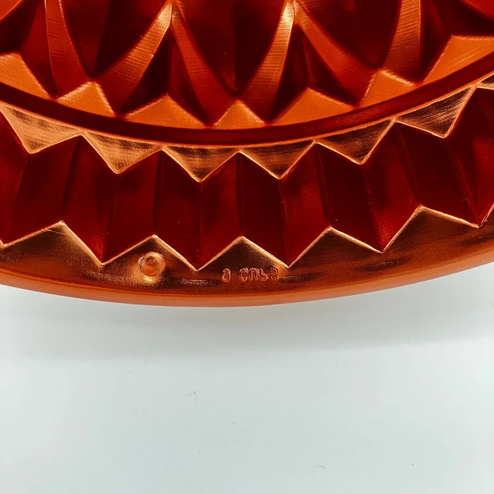 Bundt Cake Pan 8.5in Copper Tone Fluted Geometric Jello Mold Vintage